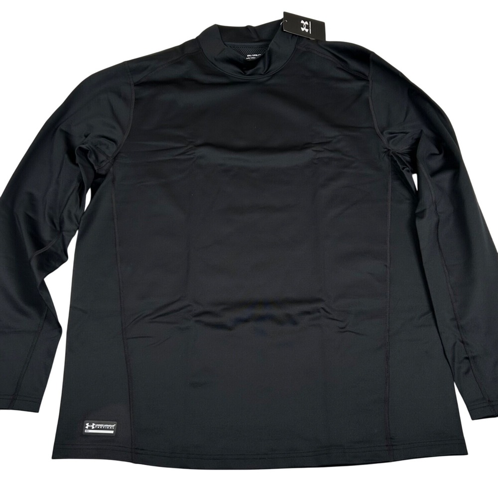 Under Armour Mens‎ 2XL Tactical ColdGear Base Layer Mock Shirt 1365388 Black NWT